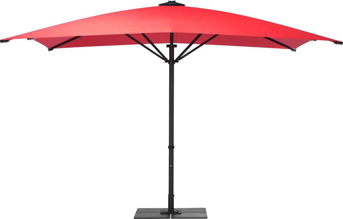 Bahama Pure Mittelmastschirm mit quadratischem Dach, Bespannung in Tomate