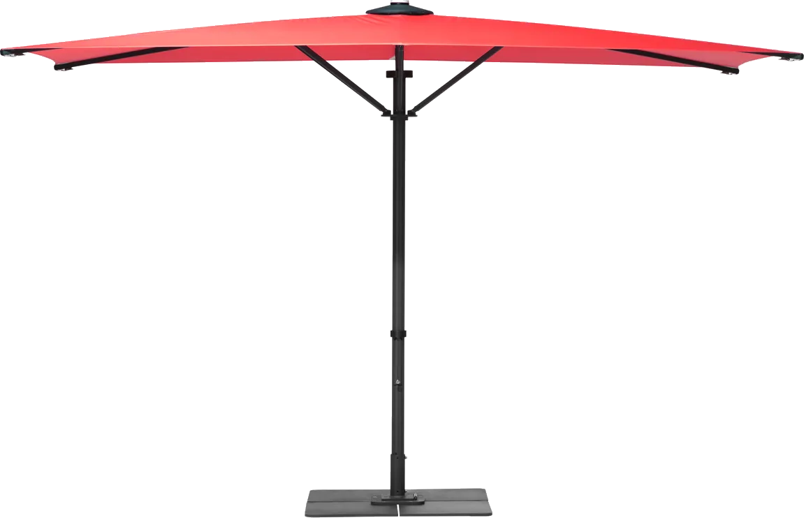 Bahama Pure Mittelmastschirm mit rechteckigem Dach, Bespannung in Tomate