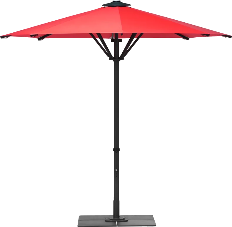 Bahama Pure Mittelmastschirm mit rundem Dach, Bespannung in Tomate